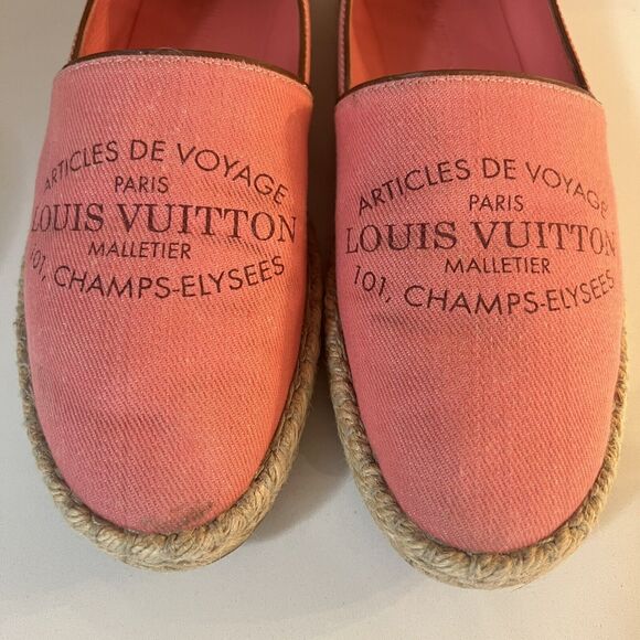 Louis Vuitton Canvas Articles Voyage Pink Canvas Espadrilles Size 36.5 EU / 7 US - Picture 6 of 16